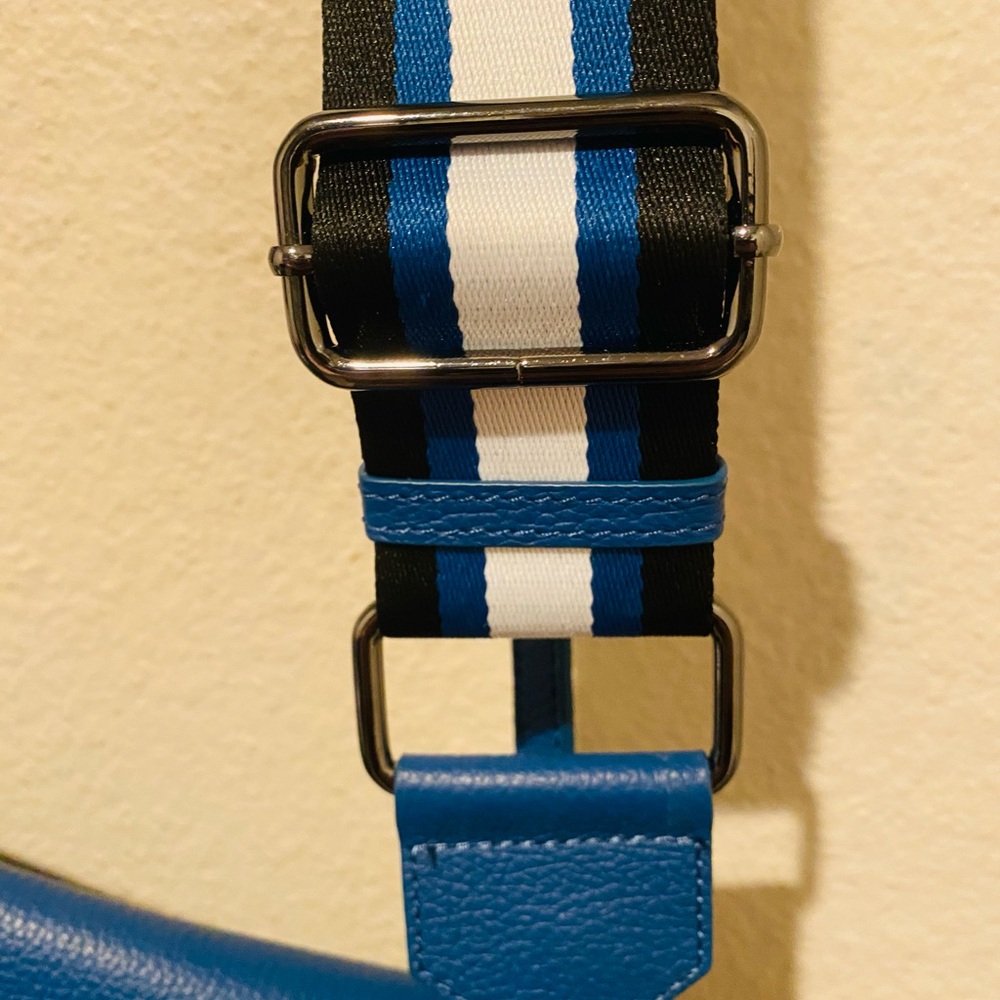 Botkier Blue Crossbody Bag with Striped Strap - Picture 7 of 10